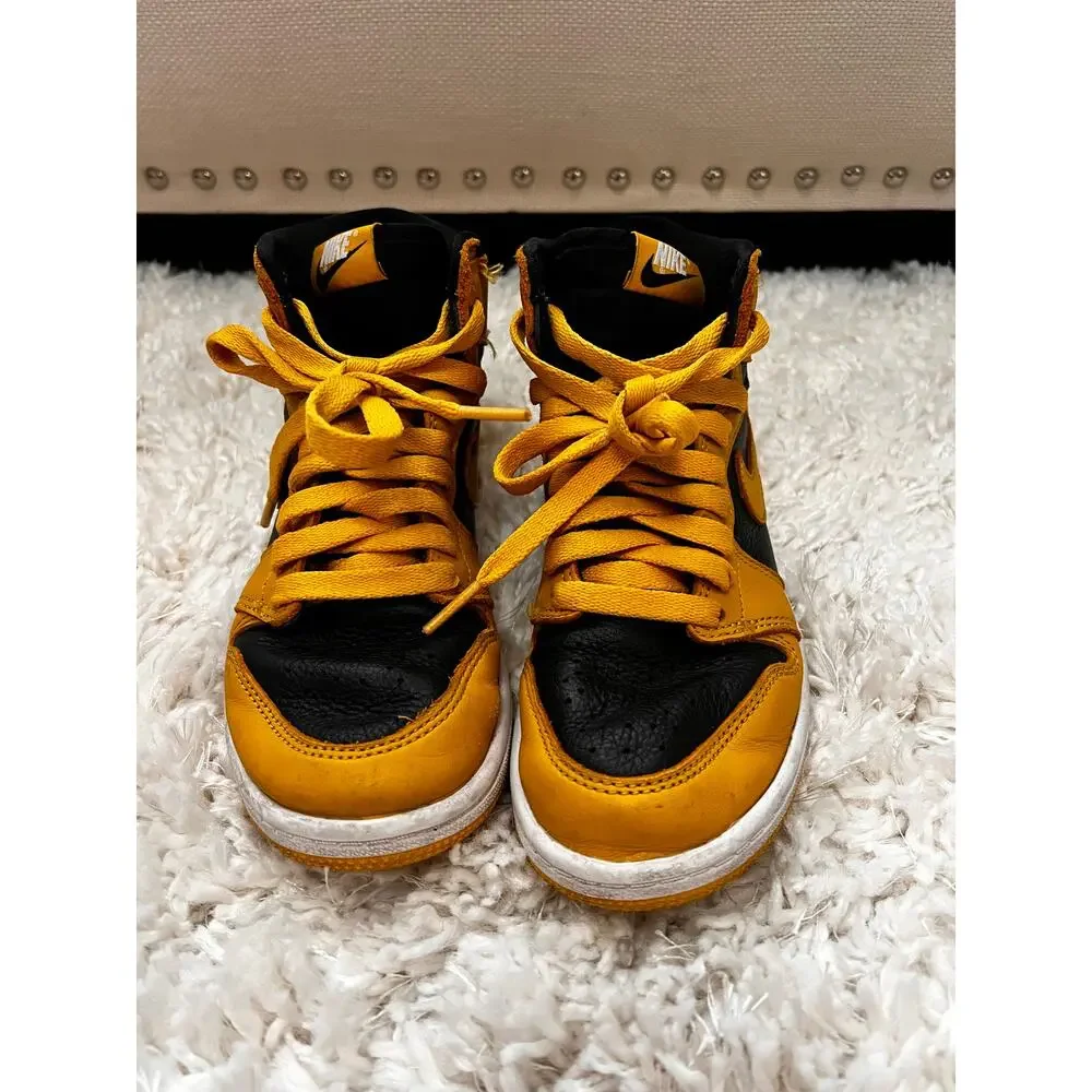 Nike Jordan High 2Y Unisex Basketball Street Shoe Black Yellow EUC Classic Style